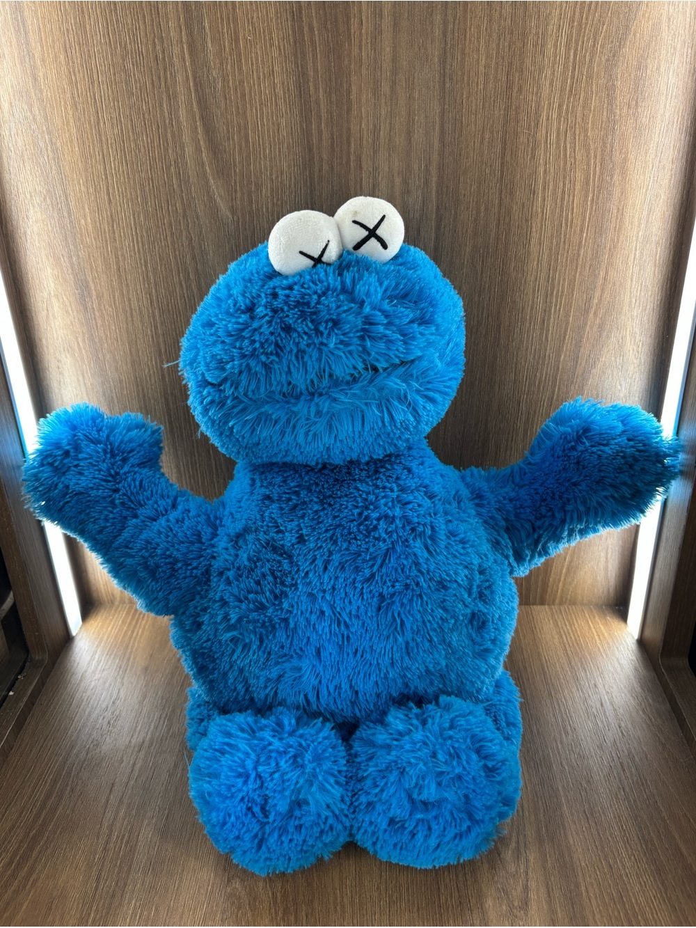 KAWS x Sesame Street Cookie Monster Plush Blue Stuffed Animal 15” Used